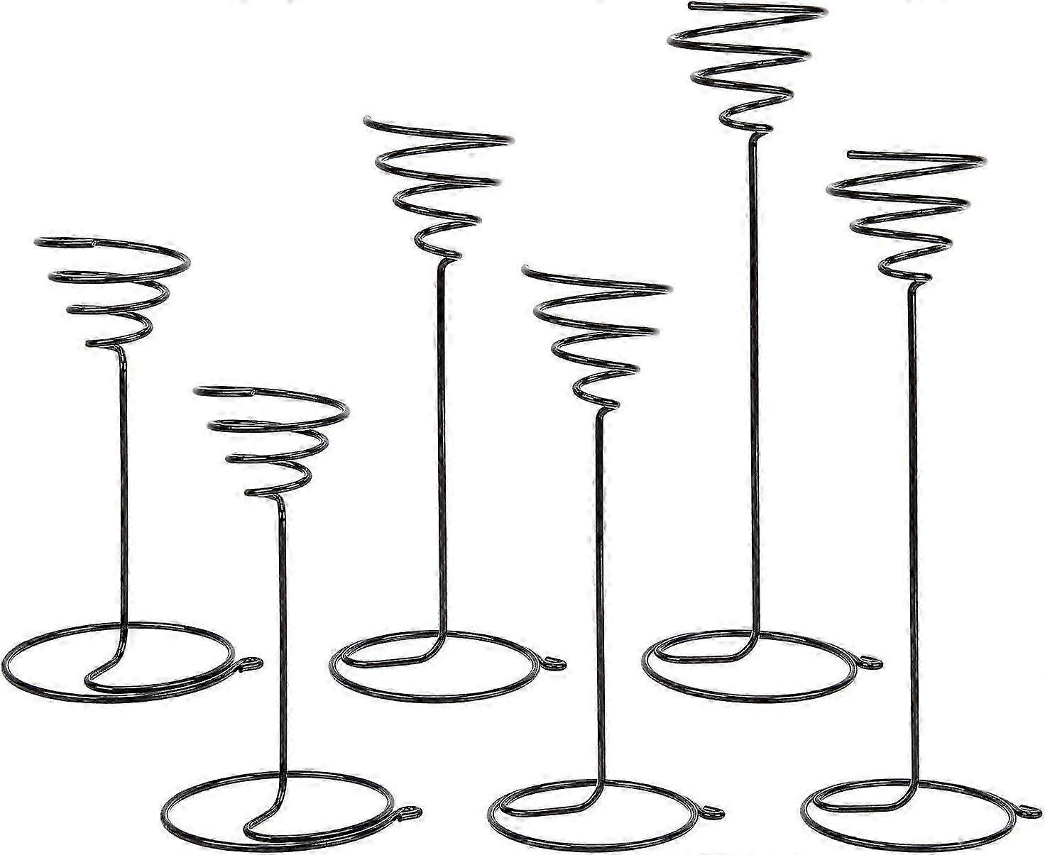 Black Iron Spiral Air Plant Holders - Set of 3 Sizes for Tillandsia Display, Decorative Flower Stand & Container for Home D��cor