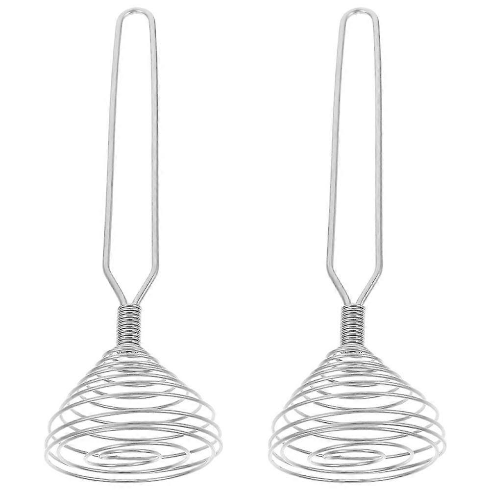 2pcs Spring Coil Whisks Stainless Steel Manual Egg Whisk Hand Egg Mixer Eggbeater Blender