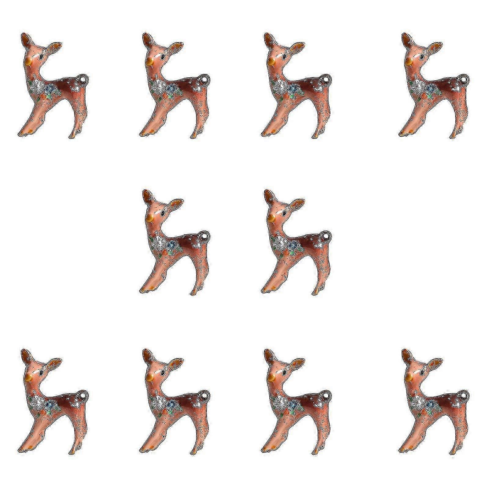 10st Mini Jul Prydnader Renar Miniatyr Figurer Jul Micro