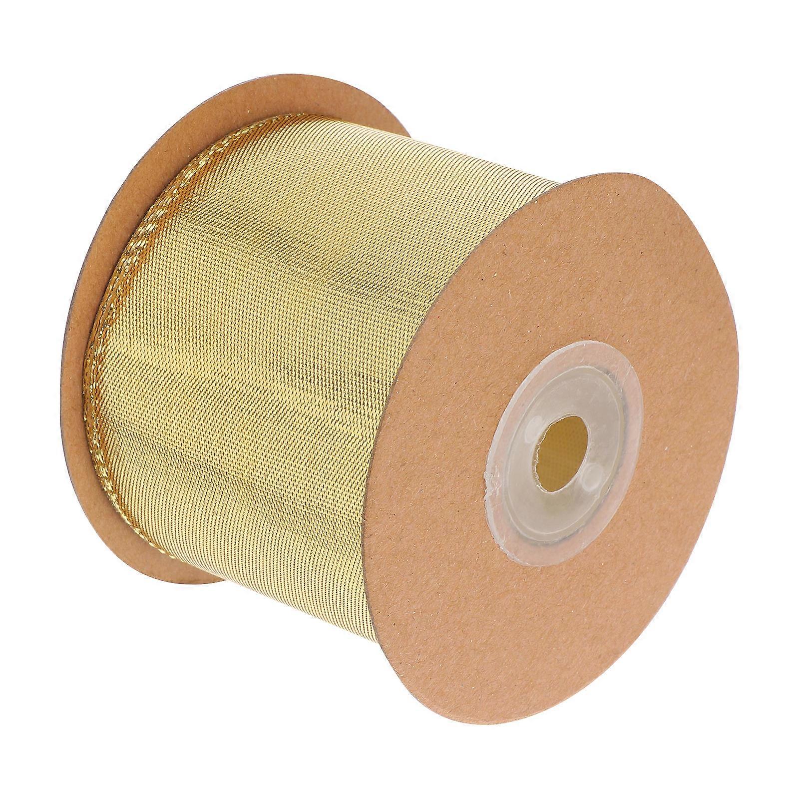 Supple Ribbons Roll for and Hand Making Enthusiasts Made of Golden Metal Wire Great for Decoration 1roll