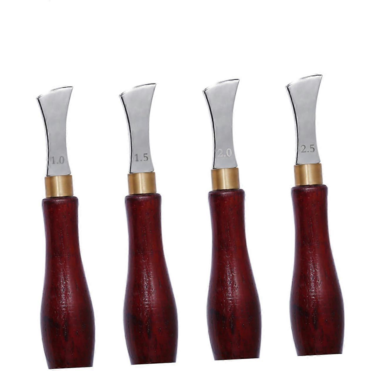 Leathercraft tool – 1 piece 1 mm fanshaped leather embossing tool with round handle, stainless steel, heated for better effect.