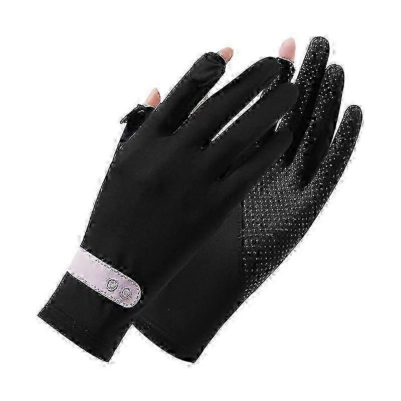 Luvas de condução com tela sensível ao toque de proteção UV de verão ultrafinas para mulheres