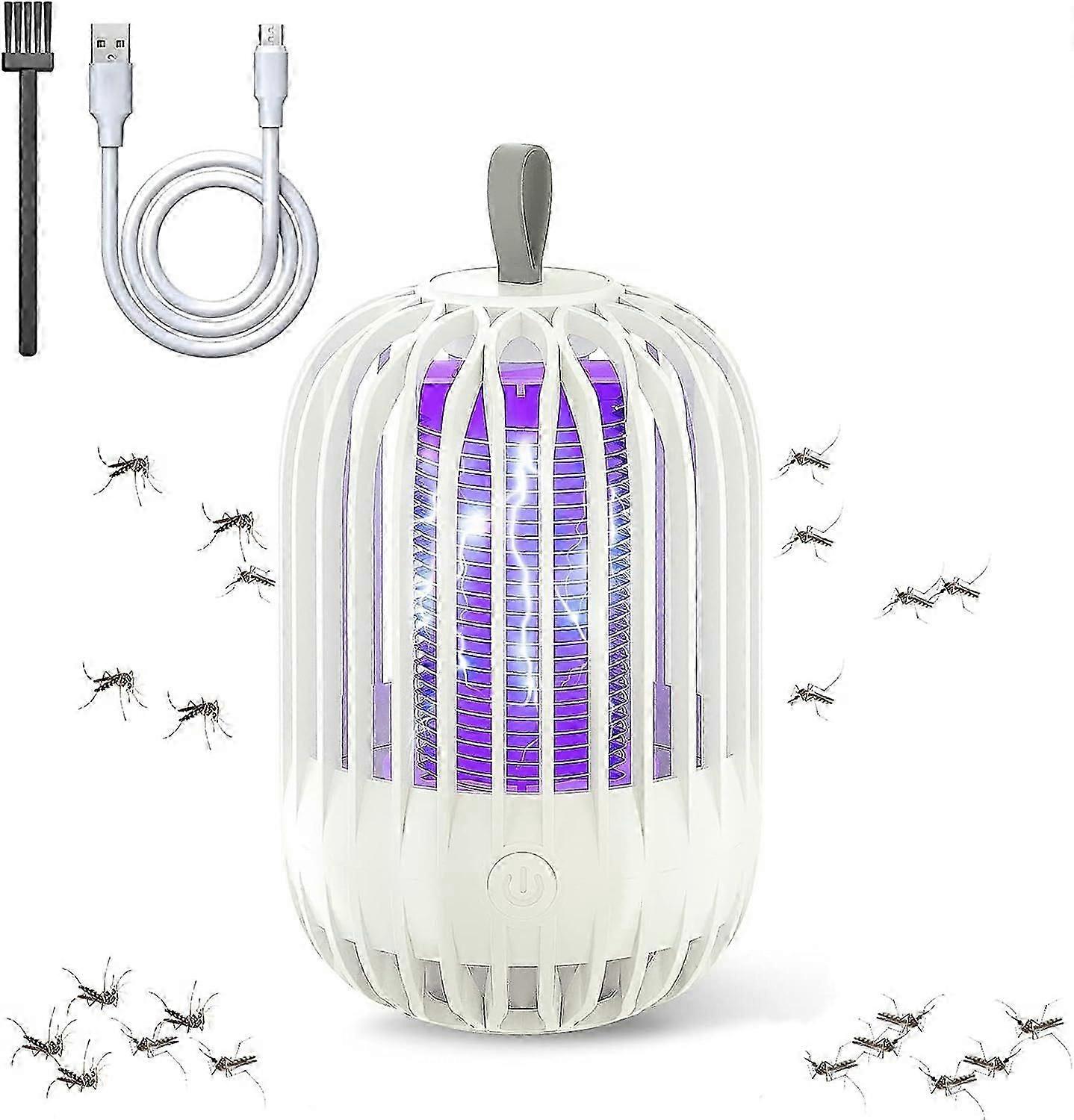 Lampe tueuse de moustiques, mini tue-mouches portable, lampe tue-mouches électrique, lumière tue-mouches 360 UV, alimentation USB portable, veilleuse tue-mouches 2 en 1