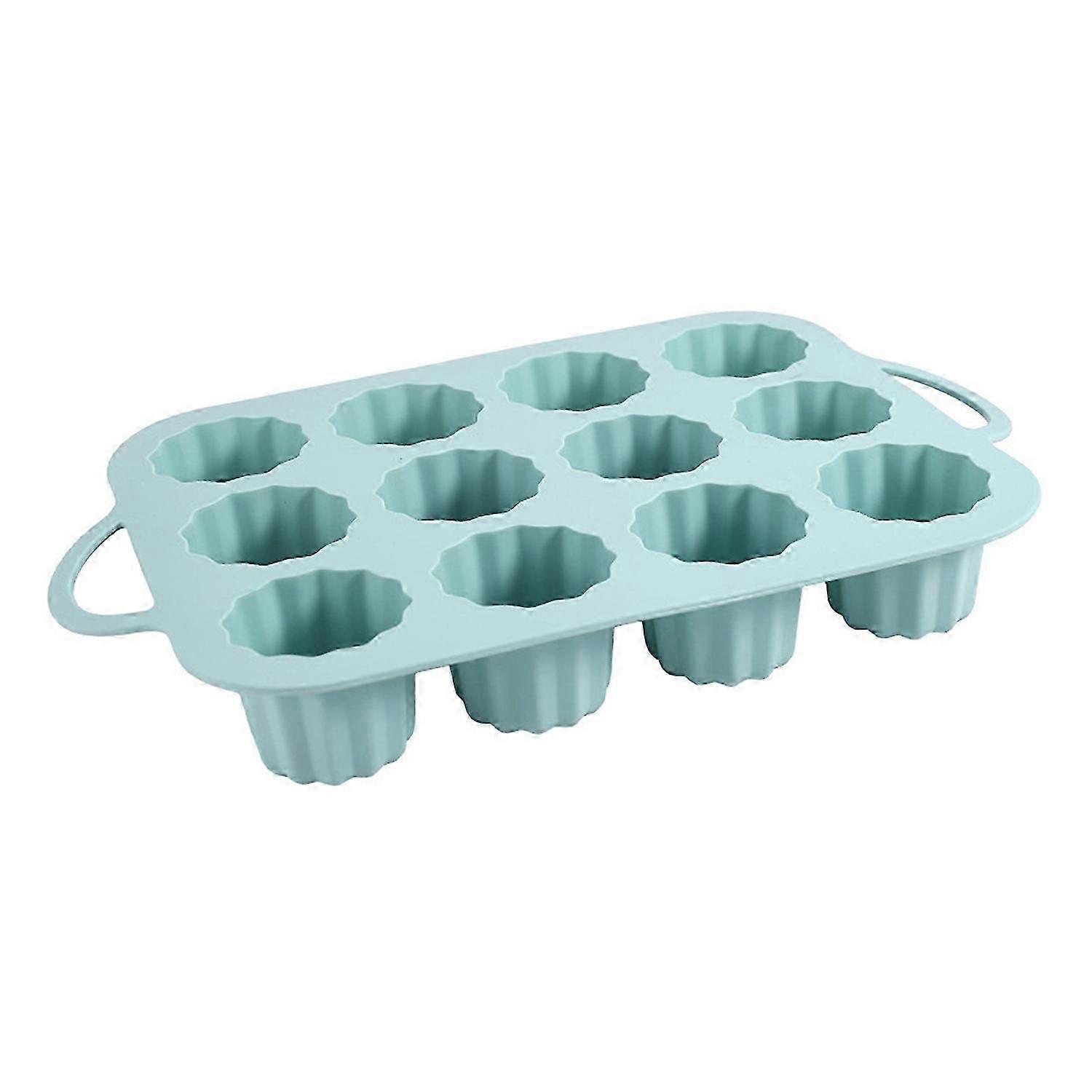 Silicone Muffin Baking Pan 12 Cups Nonstick Muffin Cupcake Mold with Handle Multifunctional Cake