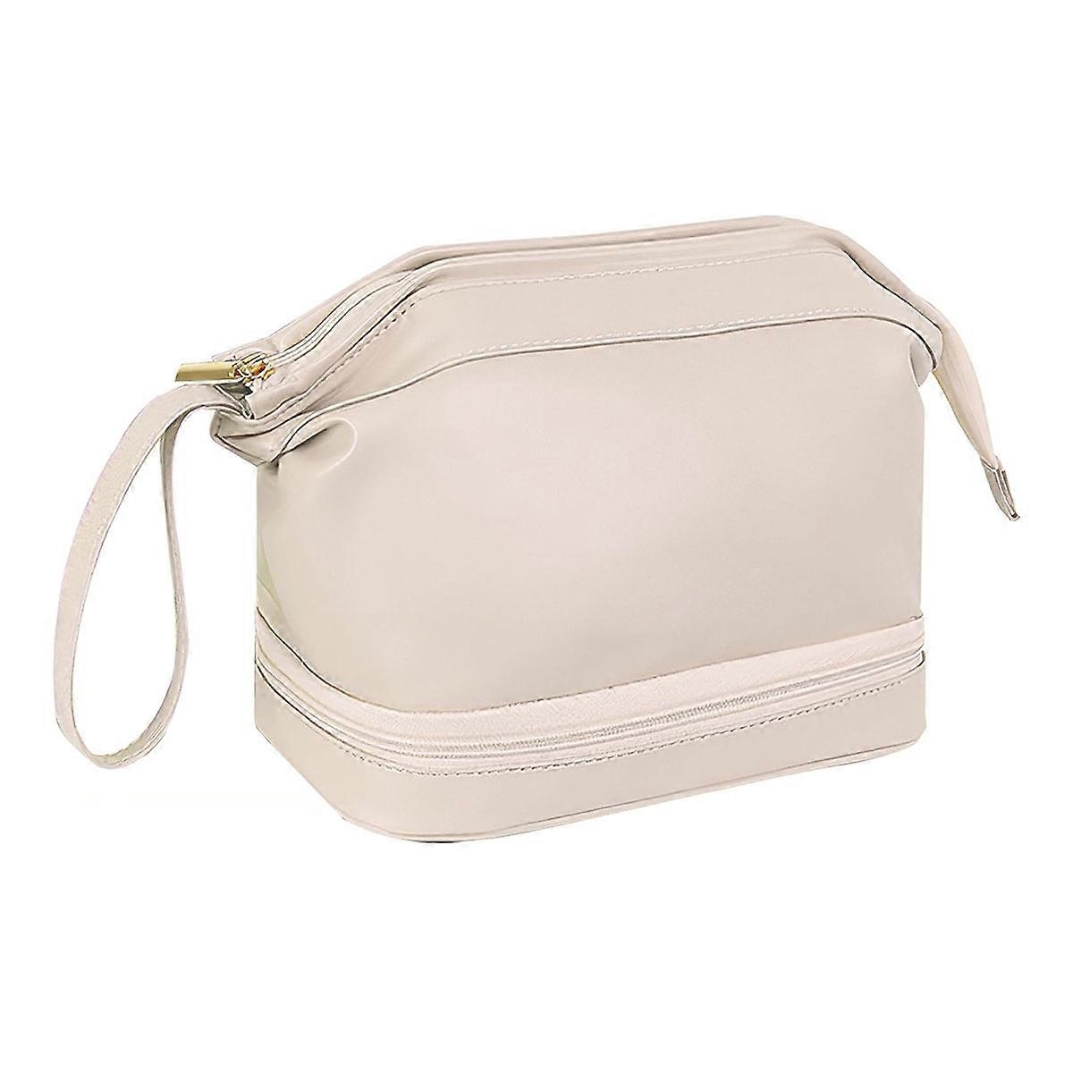 Large capacity women's toiletry bag with compartments