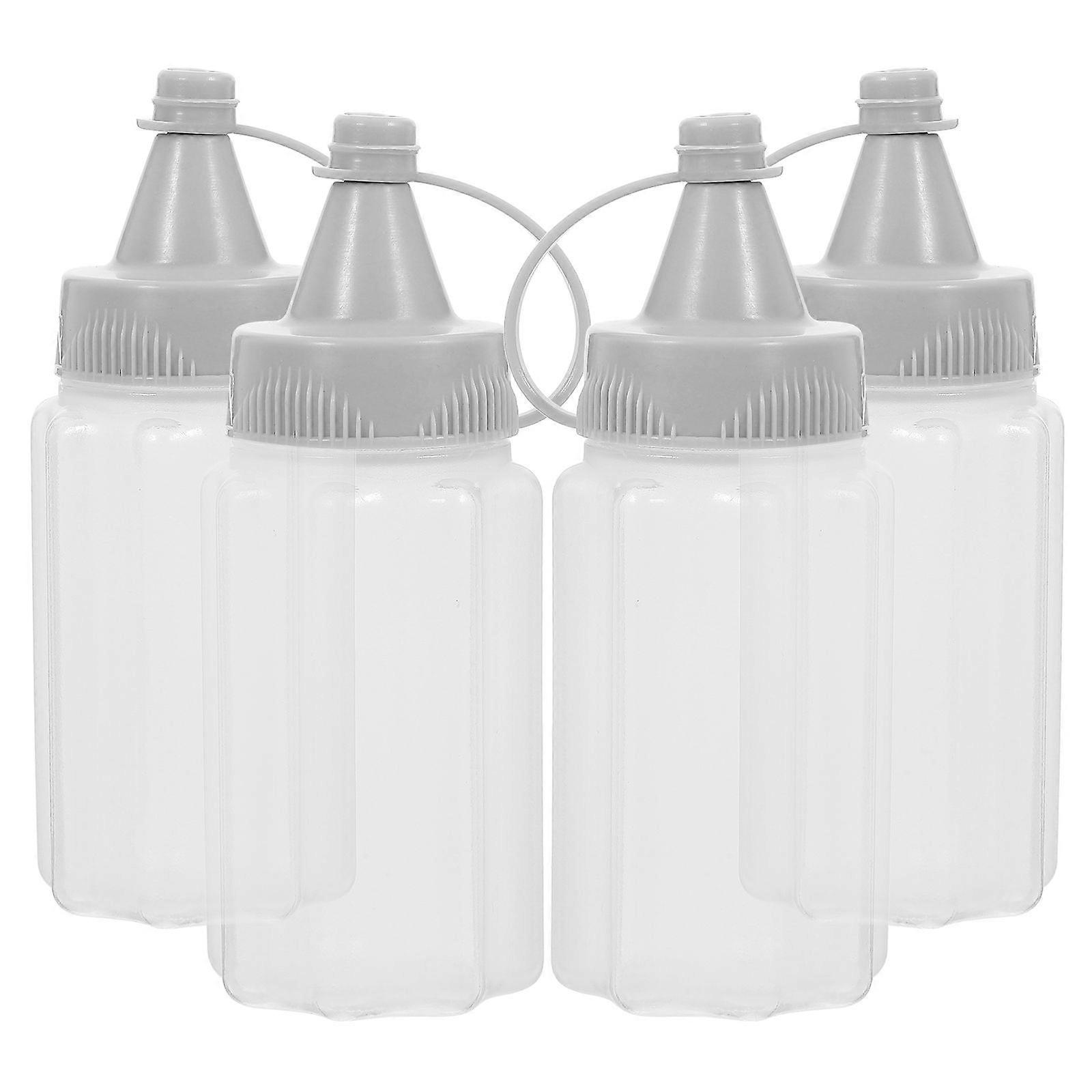 4PCS Honey Jars Squeeze Honey Bottles Reusable Empty Syrup Squeeze Bottles