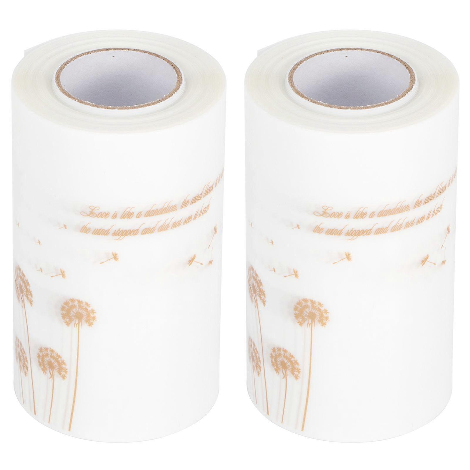 2 Stück Mousse Edge Wrapping Tape, Tortenkragen, umlaufende Folie, Backwerkzeug, 0,08 x 10 Meter, Löwenzahnmuster