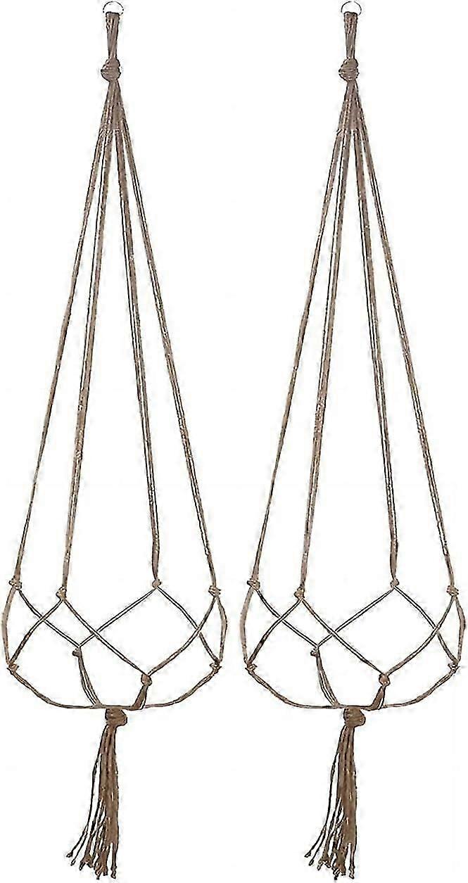 2 Pack Macrame Plant Hanger Set, Hanging Planters Baskets with 105cm Rope