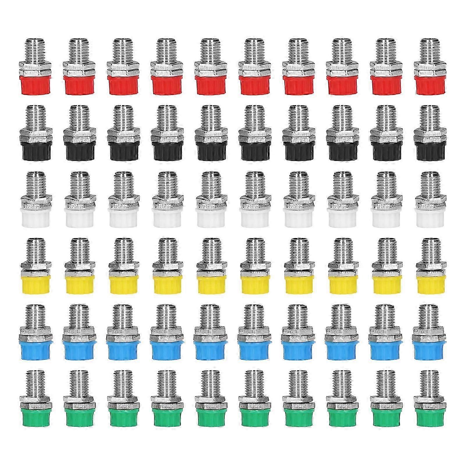 10Sets Banana Plug Stable Transmission Corrosion Resistant 4mm 6 Colors Banana Panel Terminal for Ship Computer