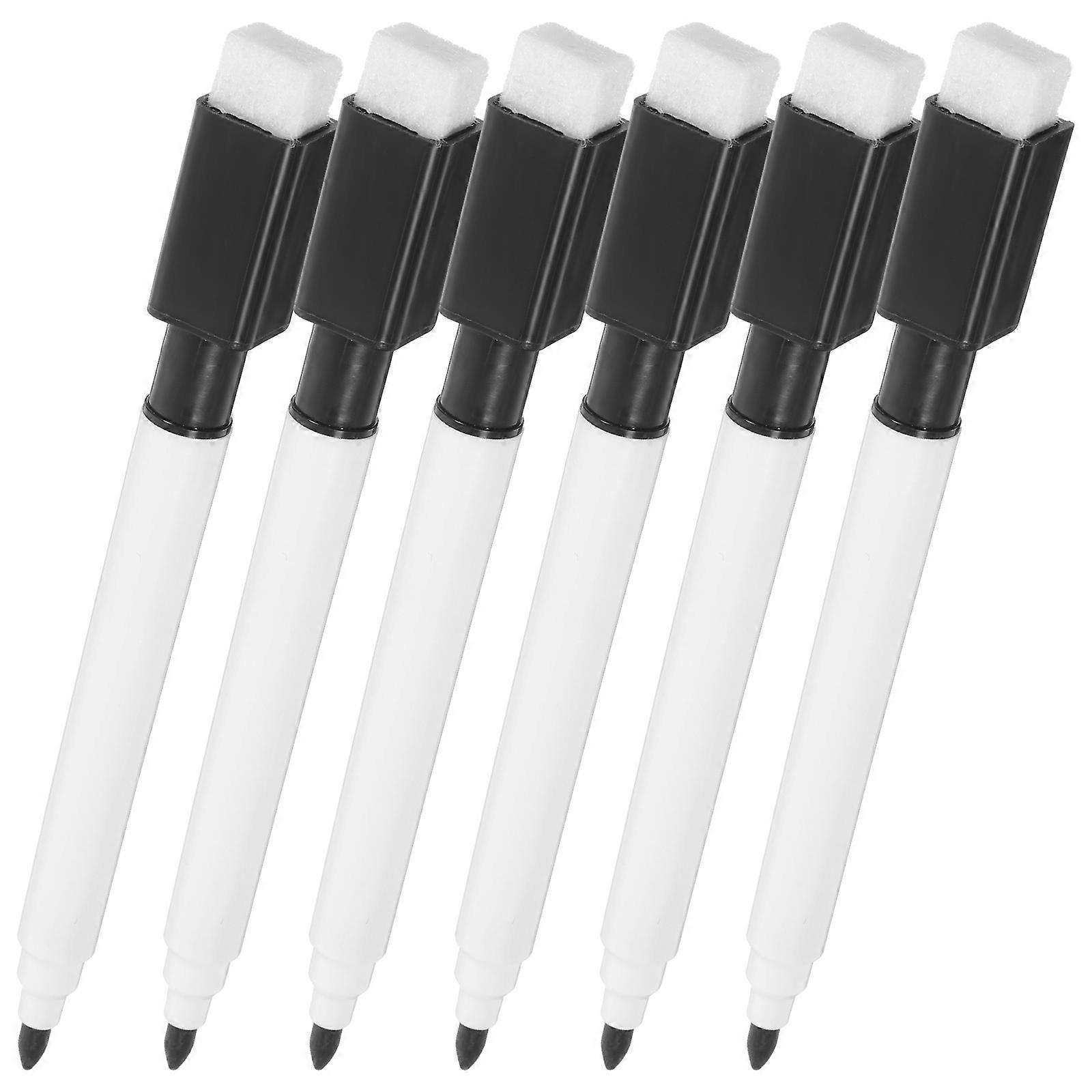 Wipe Board Marker for School Use Black Plastic Magnetic Erasable Function 10Pcs