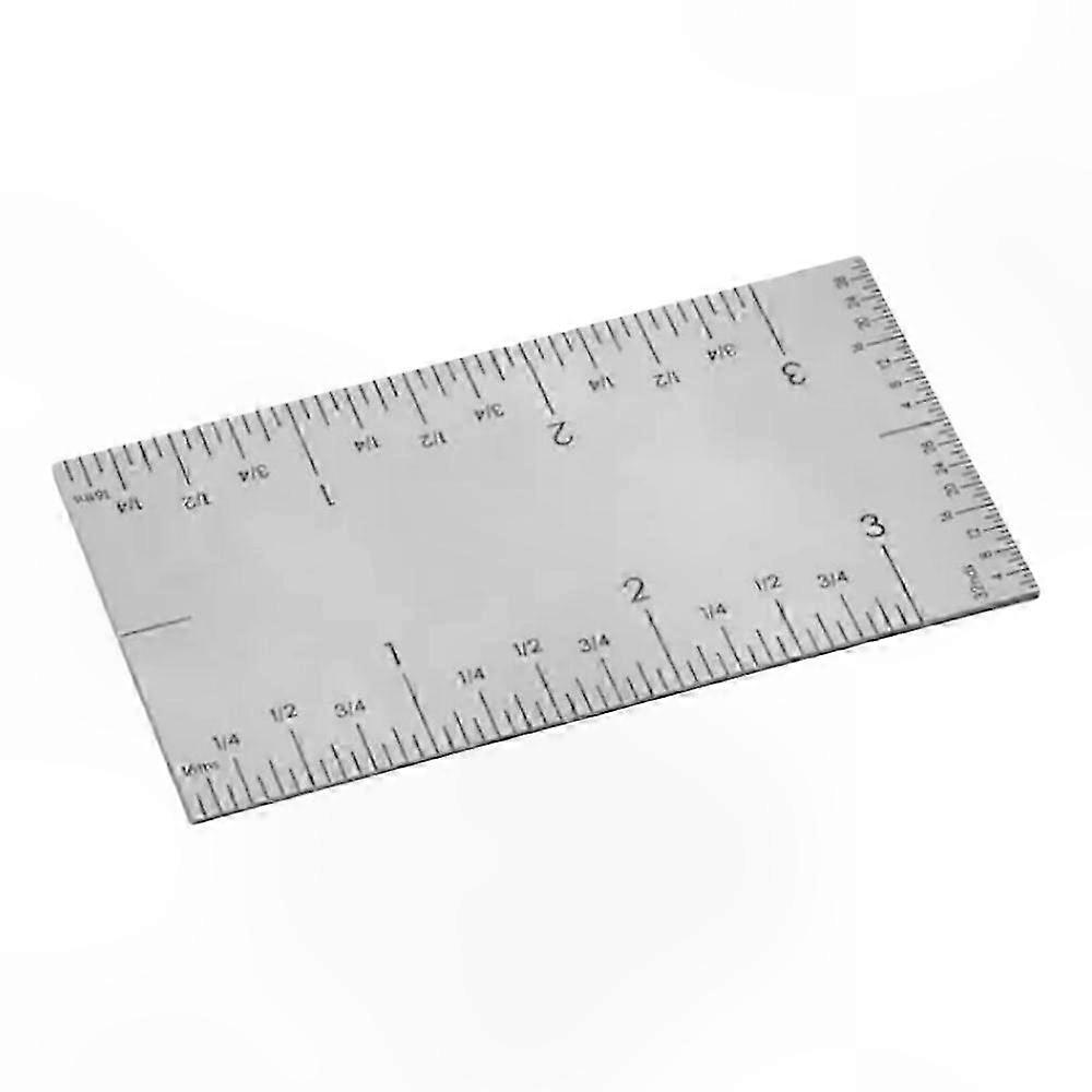 Precision Stainless Steel Pocket Ruler, 3 Inch Durable Slide Rule with Square Edge