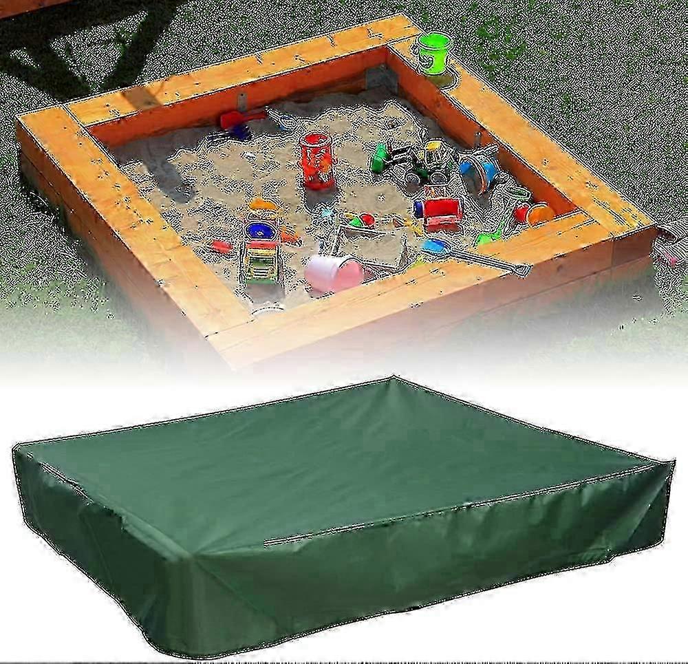Aqua-resistant Sandpit Cover with 70% UV Protection for Oxford Sandpit, Green, 150x150 cm, Drawstring Closure