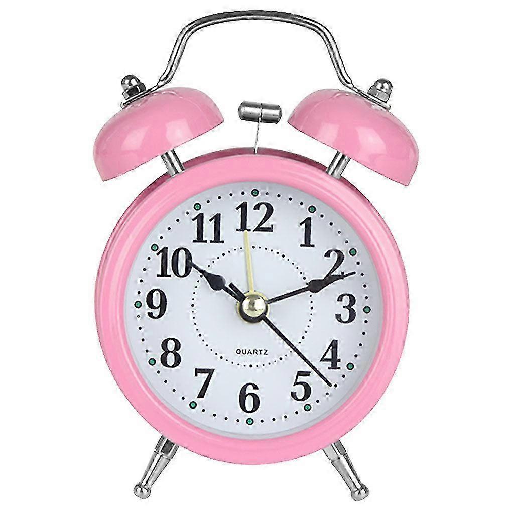 2025 3 Inch Twin Bell Alarm Clock Metal Frame 3d Dial With Backlight Night Light Desk Table Clock For Home Office