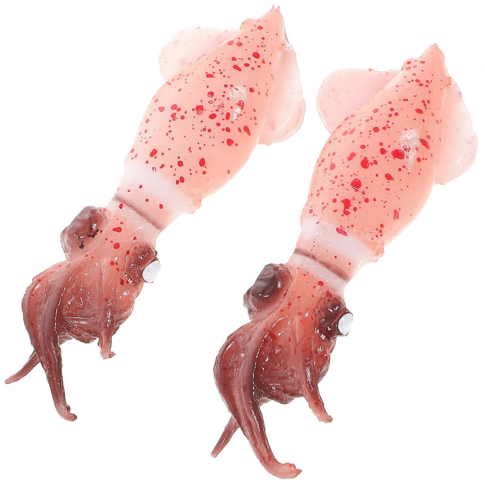 Fake Food Artificial Calamary for Decor 2Pcs PVC Simulation Food Model