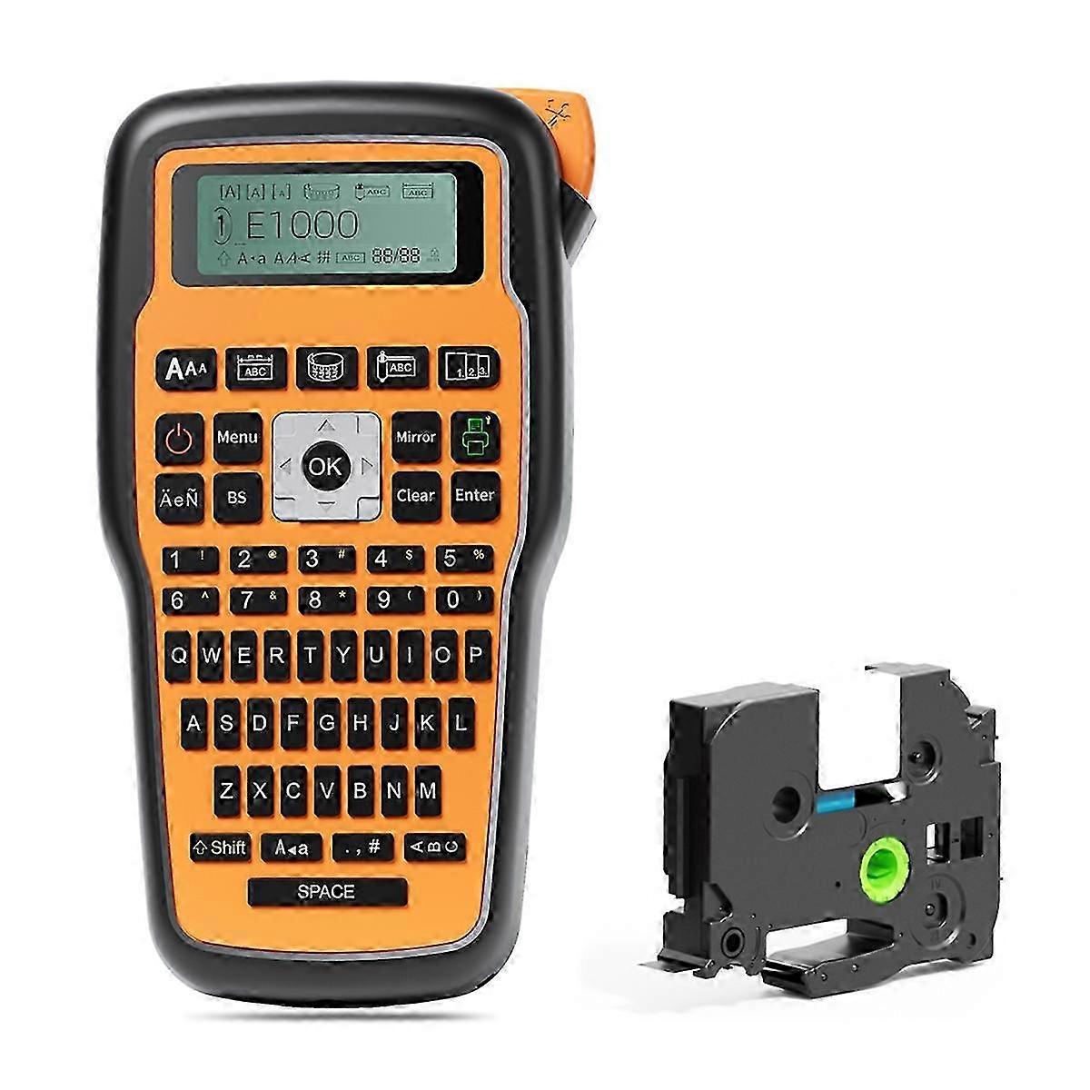 E1000 Label Maker Printer QWERTY Keyboard Orange