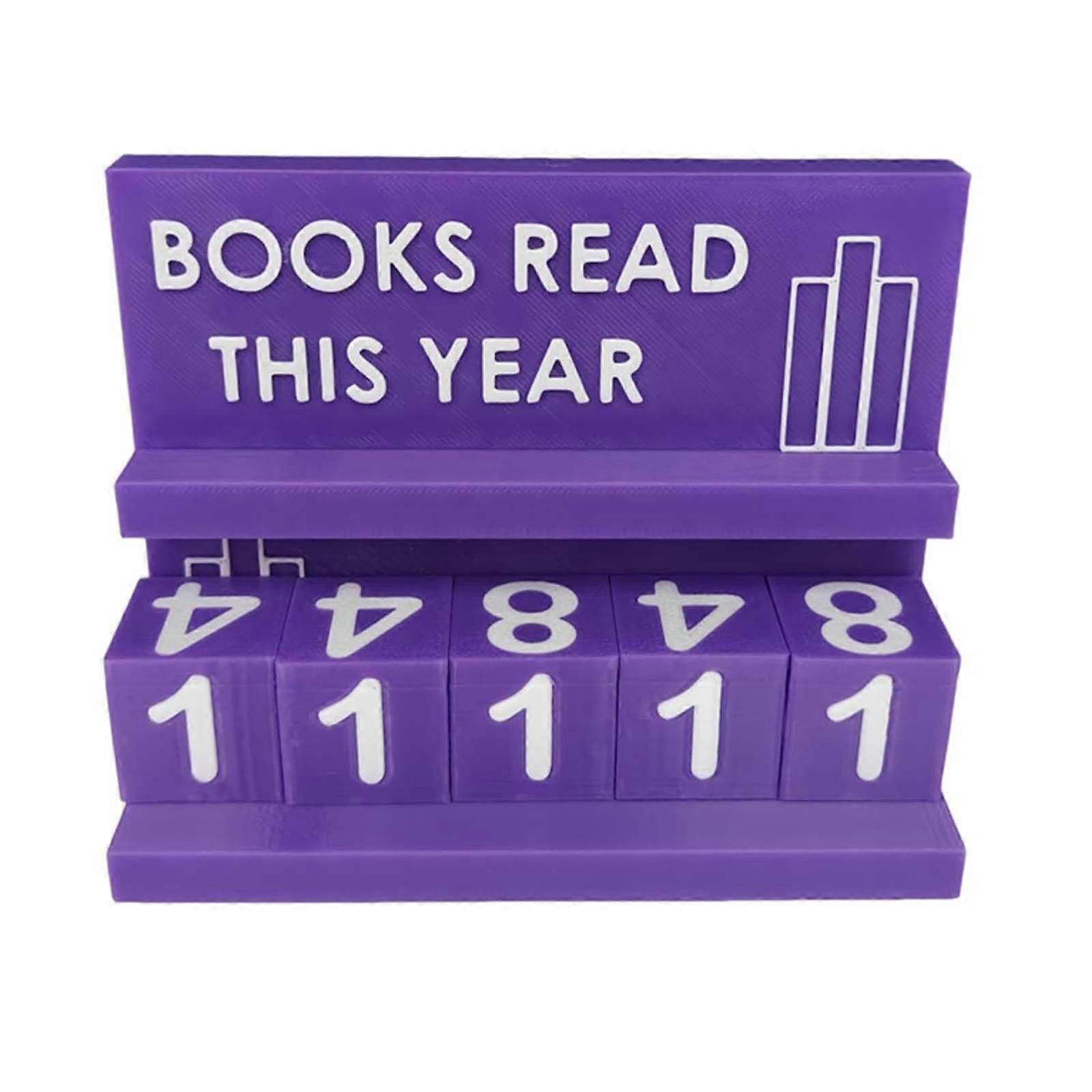 2025 Bookshelf Decor: Reading Progress Tracker Sign with Year Countdown for Reading Lists & Challenges