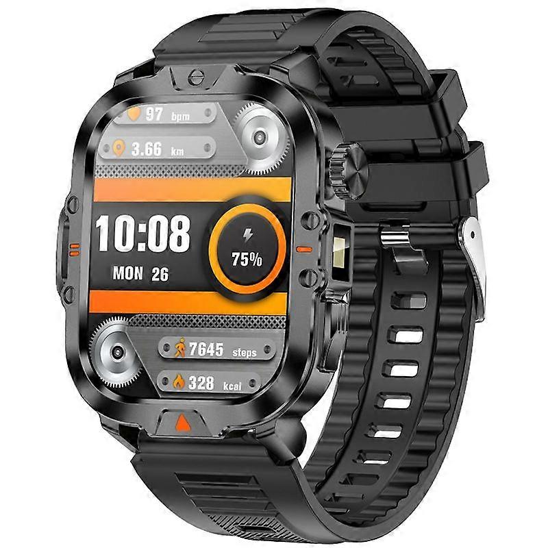 Smartwatch with Bluetooth Calling, Outdoor Waterproof Design, Sports Tracking, Heart Rate Monitoring, and Step Counter(Black)