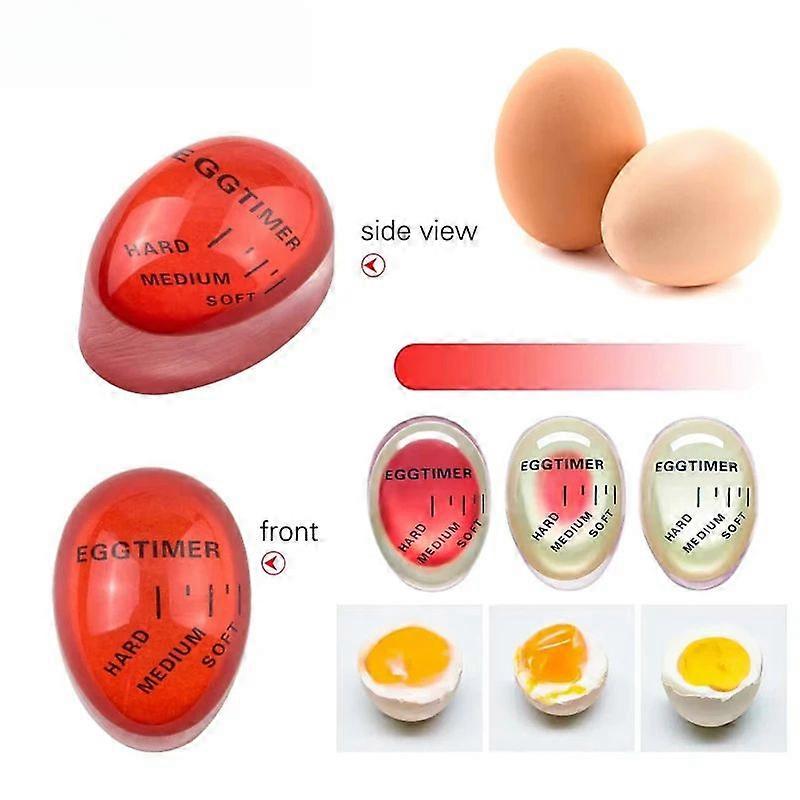 2pcs Color Changing Egg Timer Cooking Resin Perfect Boiled Eggs By Temperature Kitchen Helper Egg Timer Red timer tools