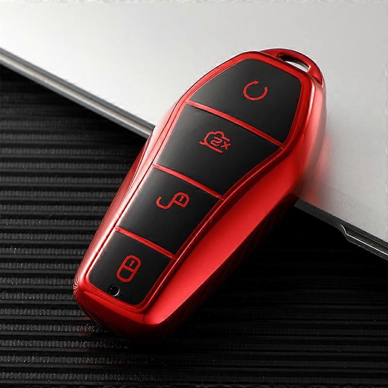 For BYD Qin Plusdmi Atto 3 Han EV Dolphin New Soft TPU Car Key Case Cover 4 Buttons Remote Control Cover Durable Accessories~00811