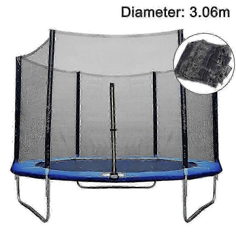 Outdoor Trampoline Safety Enclosure Net with 8 Poles, 10ft (3.06m Diameter)