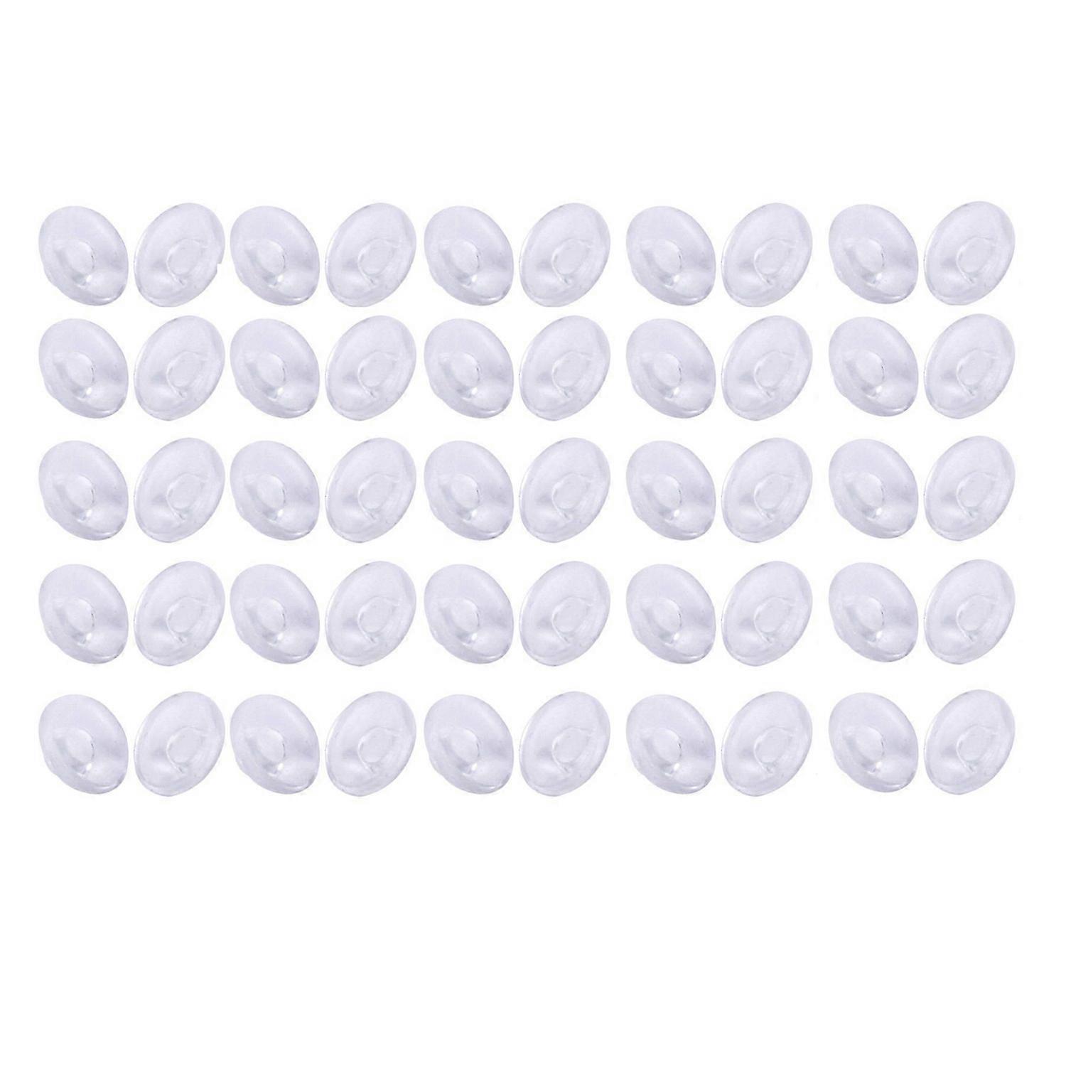 25 Pairs of Silicone Eyeglass Nose Pads Push In Round 9mm