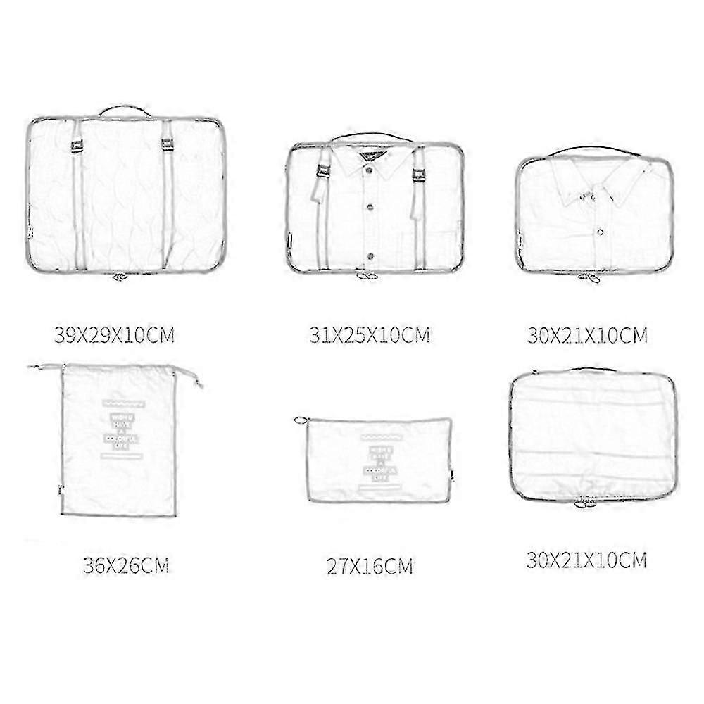 6 Set Packing Cubes, Travel Luggage Packing Organizers