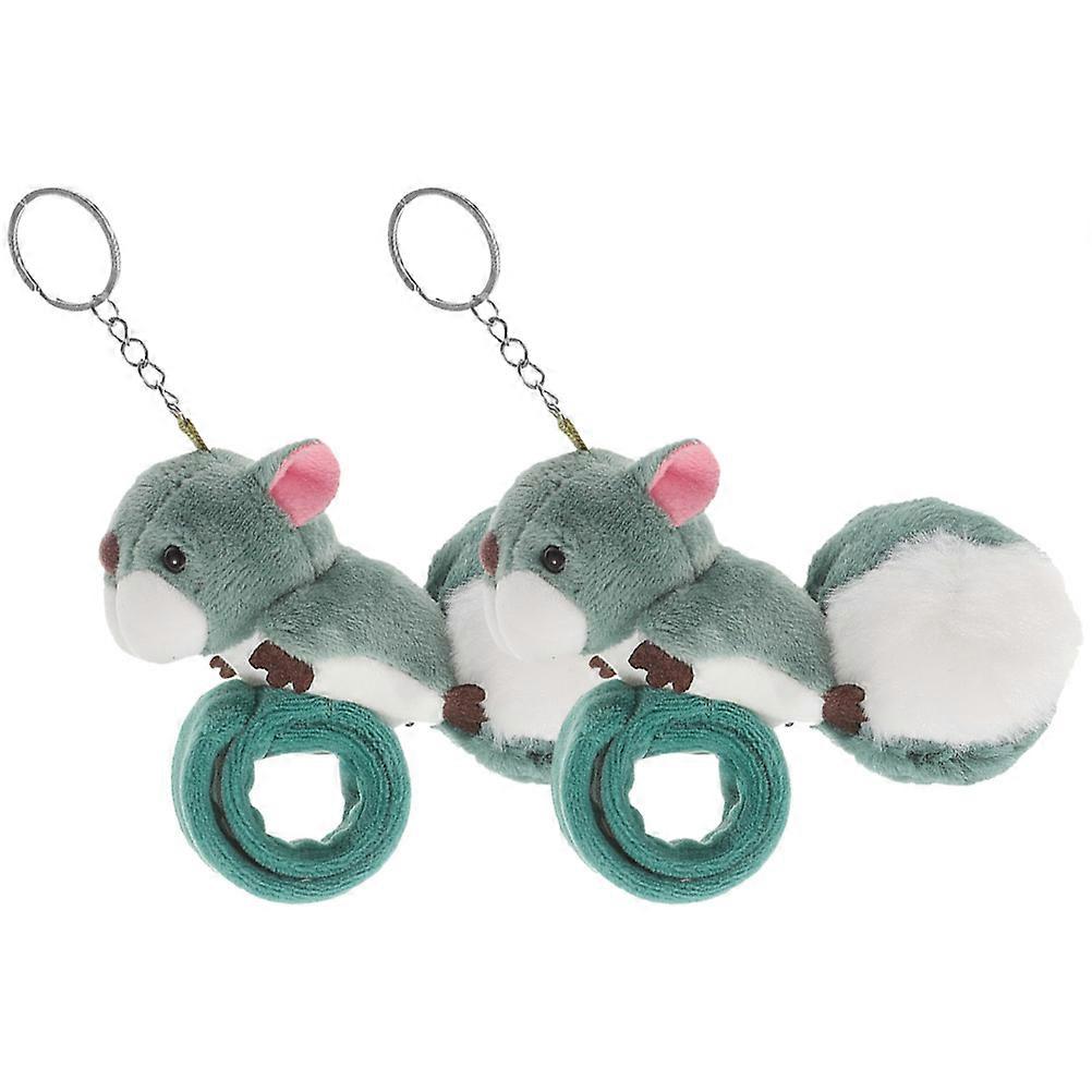 Animal Slap Bracelets for Decoration 6Pcs Squirrel Shape Plush Snap Bracelets