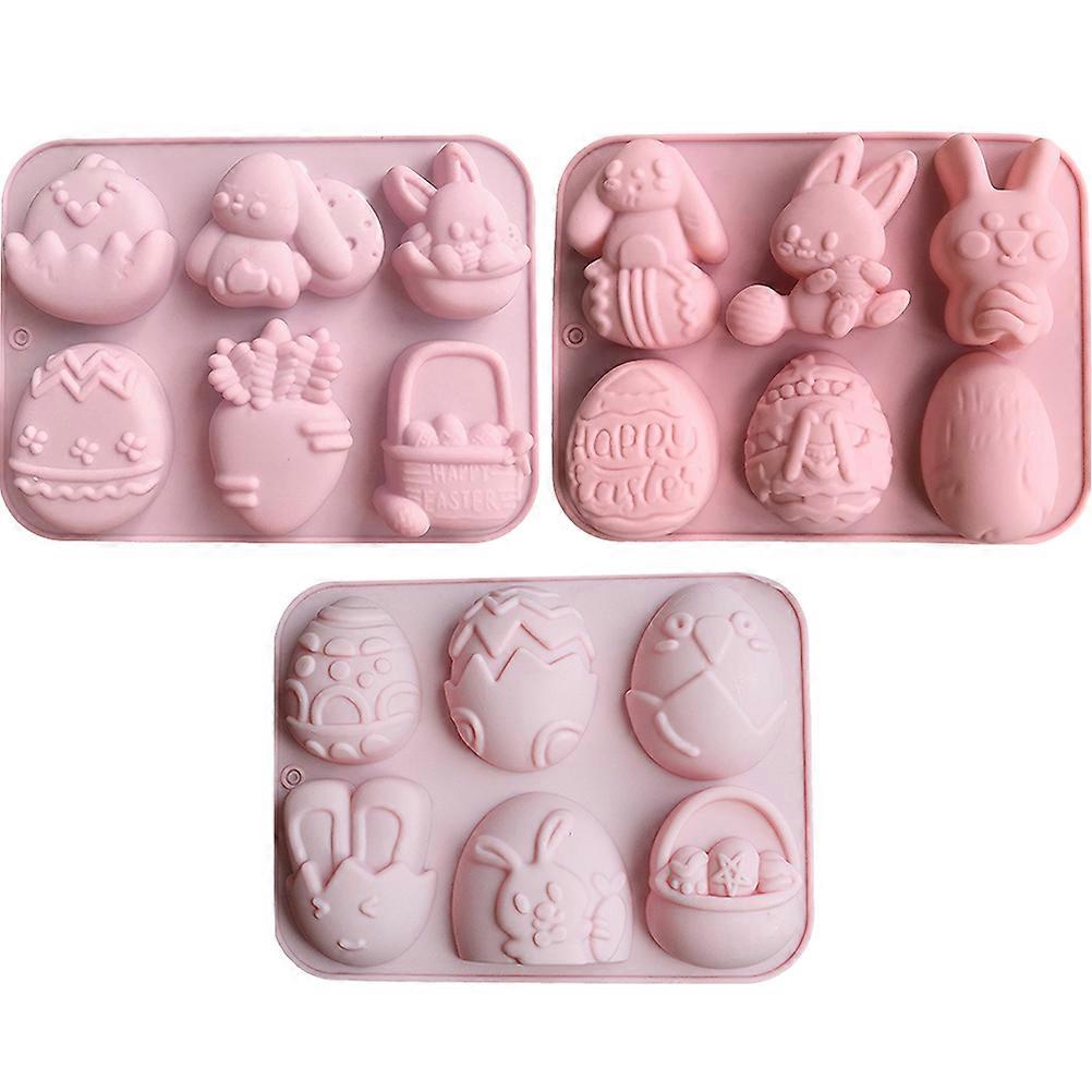 Silicone Easter Mold Bunny Molds for Chocolate Cake Mold 9Pcs