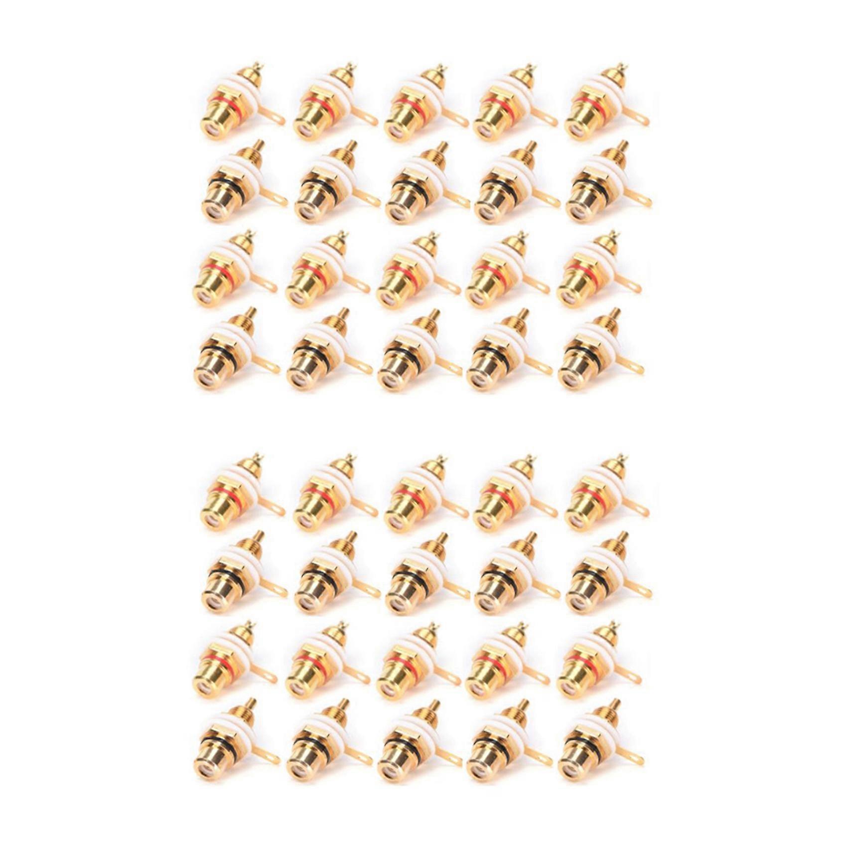 40Pcs Gold Plated Terminal Jack Plug Female Socket Chassis Panel Connector for Amplifier Speaker