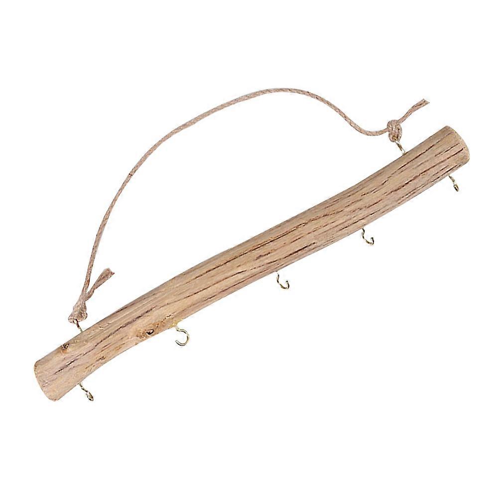 Wood Wall Hook for Coat Storage Decorative Hanging Beige Design