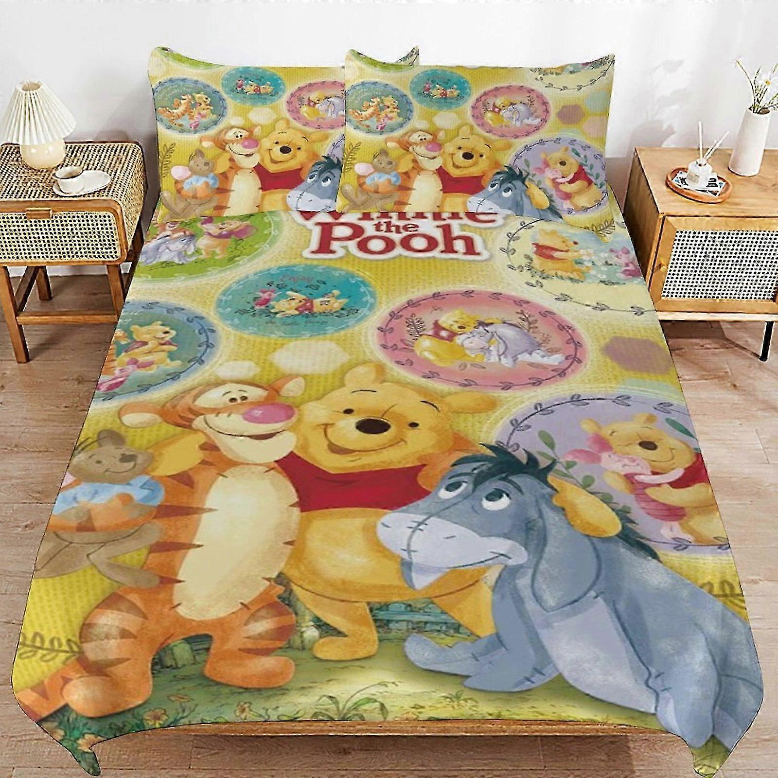 Sengetøj Peter Plys Sengetæppe Mikrofiber Sengetøj Sæt 3D-trykt Letvægts 3-delt dynesæt, Giver dig varme