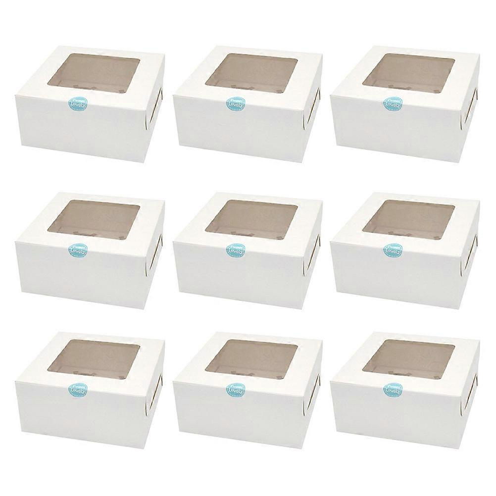 Cupcake Containers Kraft Paper Baking Boxes for Storage Use 20Pcs White 4-Grids