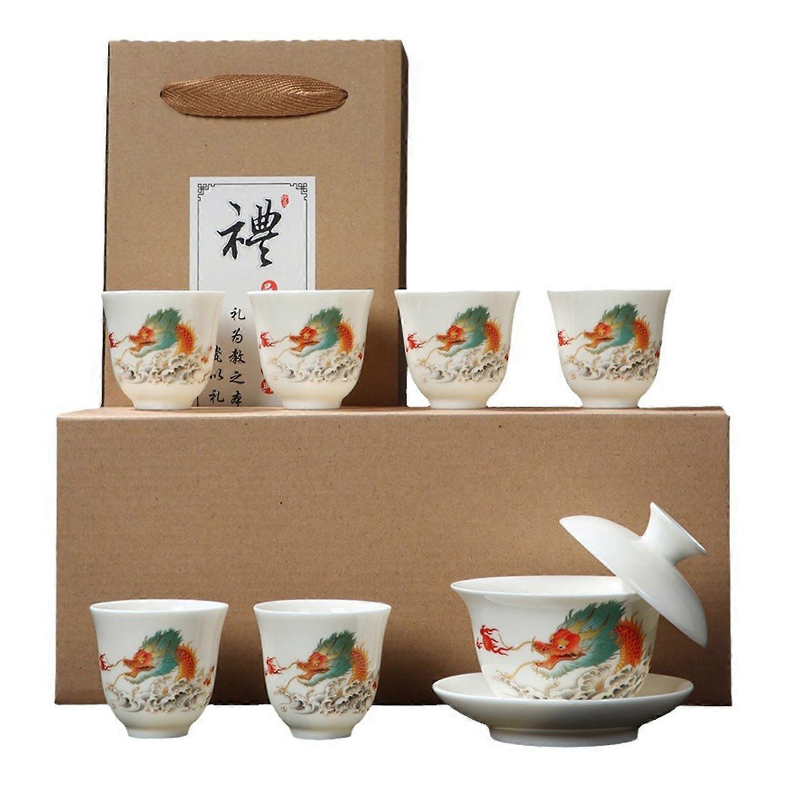 Kit de cérémonie du thé chinois Ménage Main Saisir Bol Set Pendaison de crémaillère Cadeau pour les amis Famille