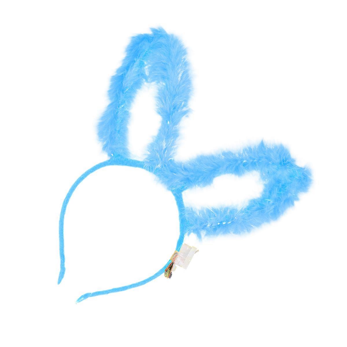Glowing Hair Band Rabbit Ear LED Headband For Party Blue Color And Free Size With LED Lighting 1PC