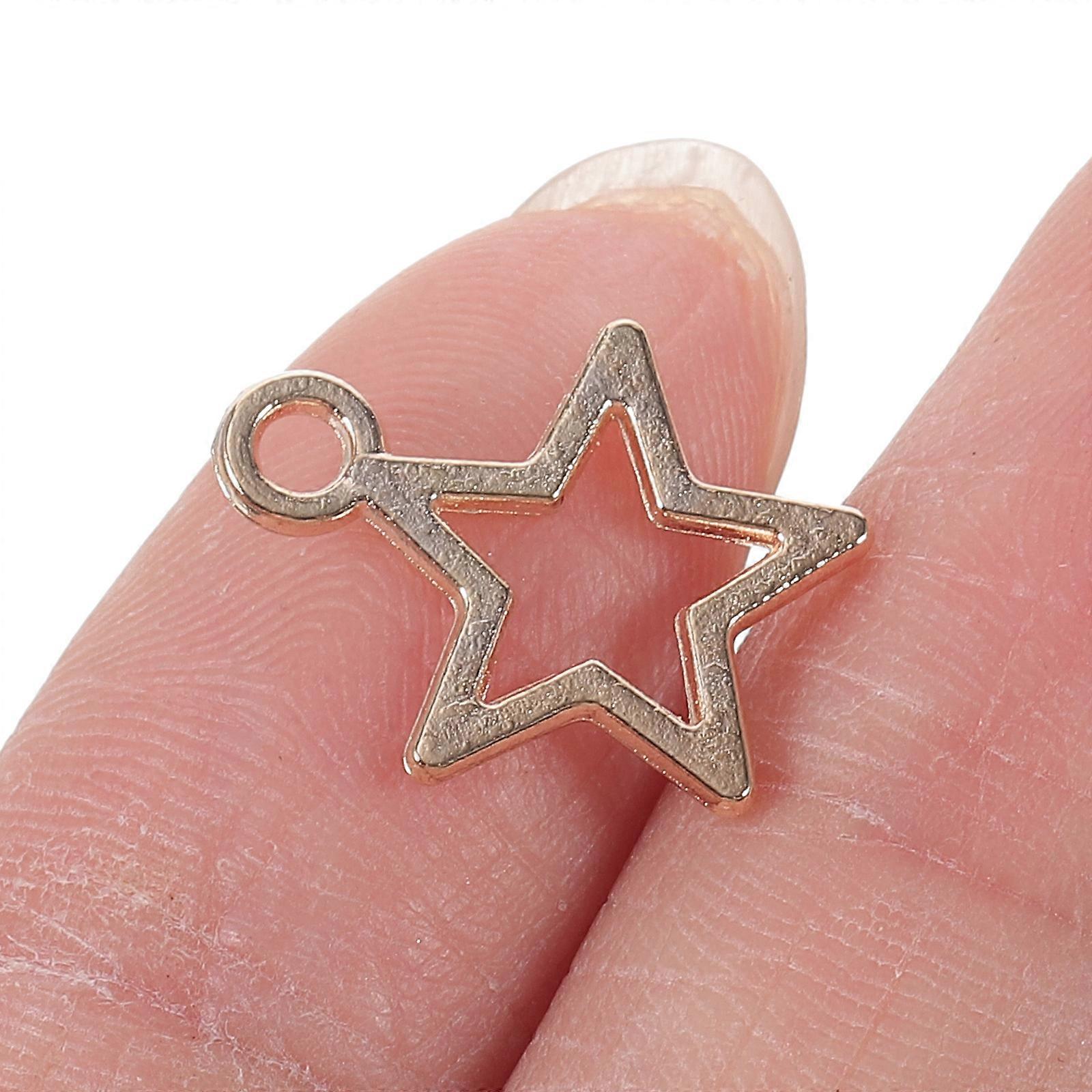 Alloy Hollow Star Charms Jewelry Accessories for DIY 100Pcs Pendants Set