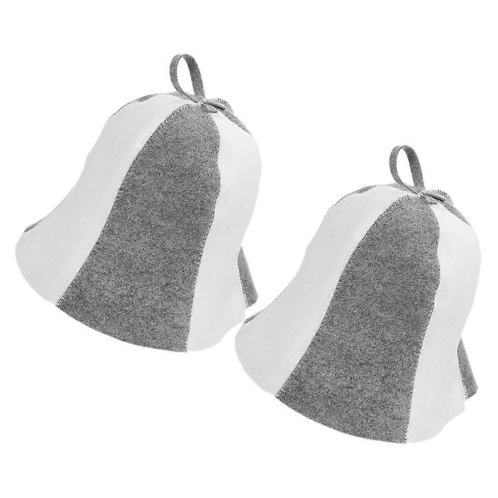Grey Sauna Hat Accessory For Home Decor And Relaxation Adjustable 2Pack