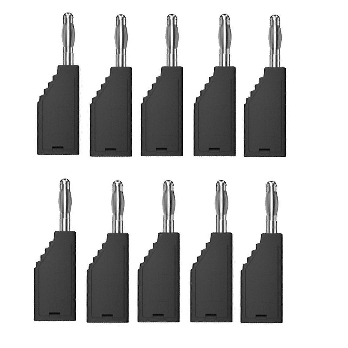 10pcs/Set Connector Plug J.10054 4mm Stackable Plug Banana Plug Black