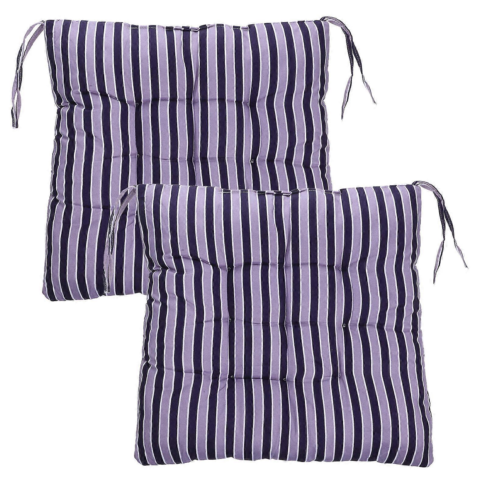 Striped Pattern Seat Cushion Cushion Purple for Home Use 2Pcs