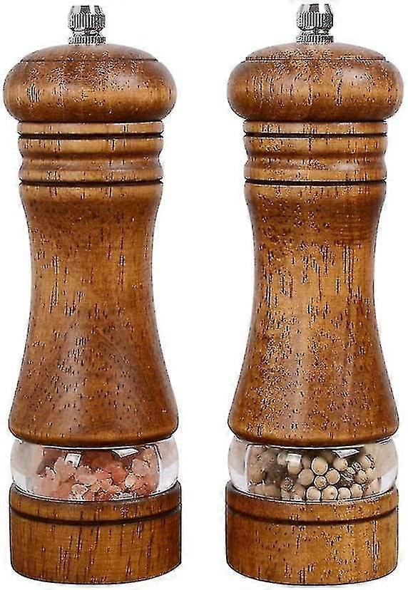 Pepper Grinder,wood Salt And Pepper Grinder Mills Sets,2 Pack,retro