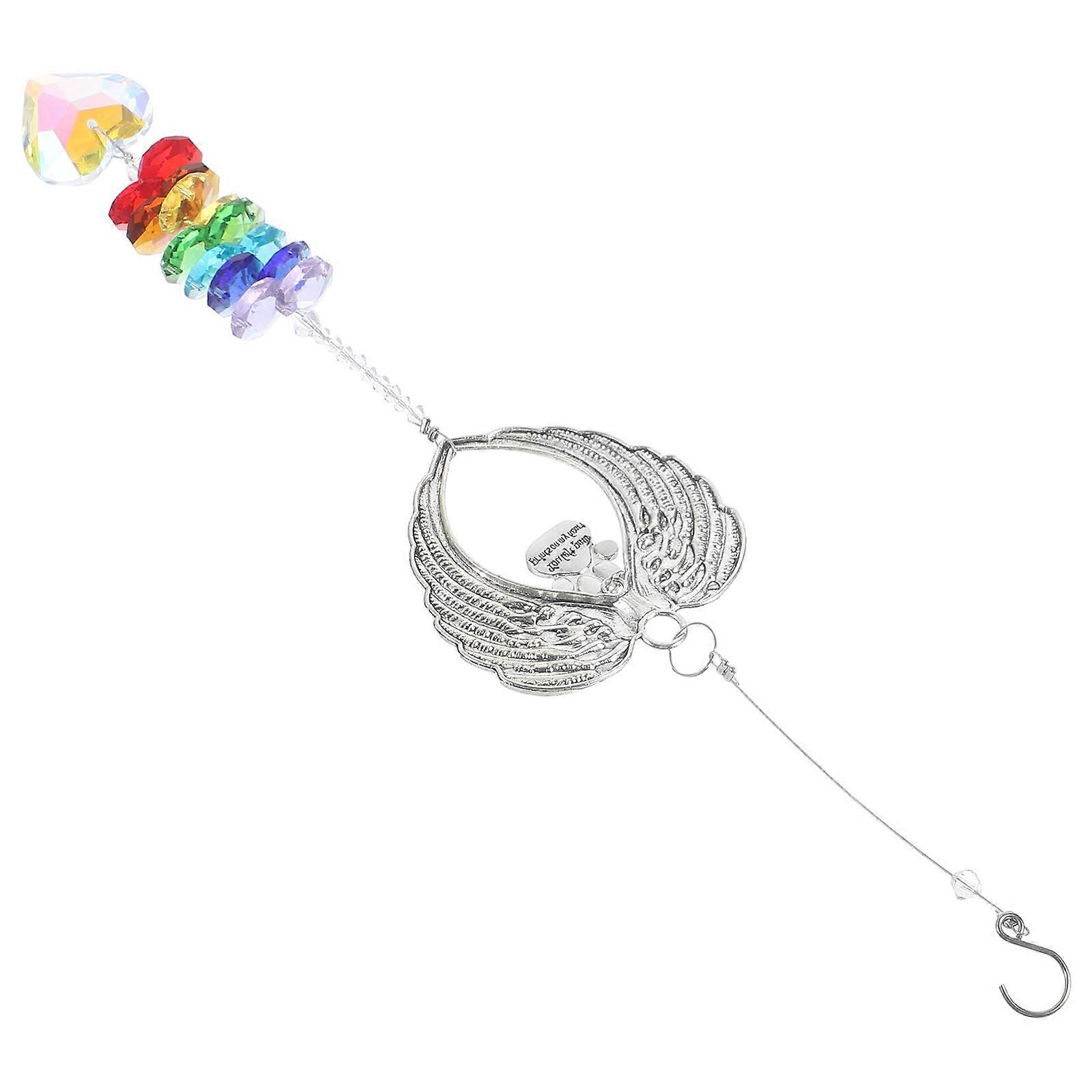 Sun Catcher Crystals Window Hanging Heart Shape Crystal 5Pcs Pendant