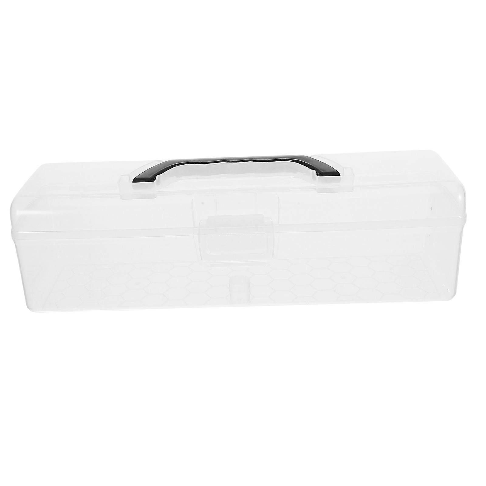 Clear Plastic Pencil Case for Brush Storage with 4Pcs Portable Box