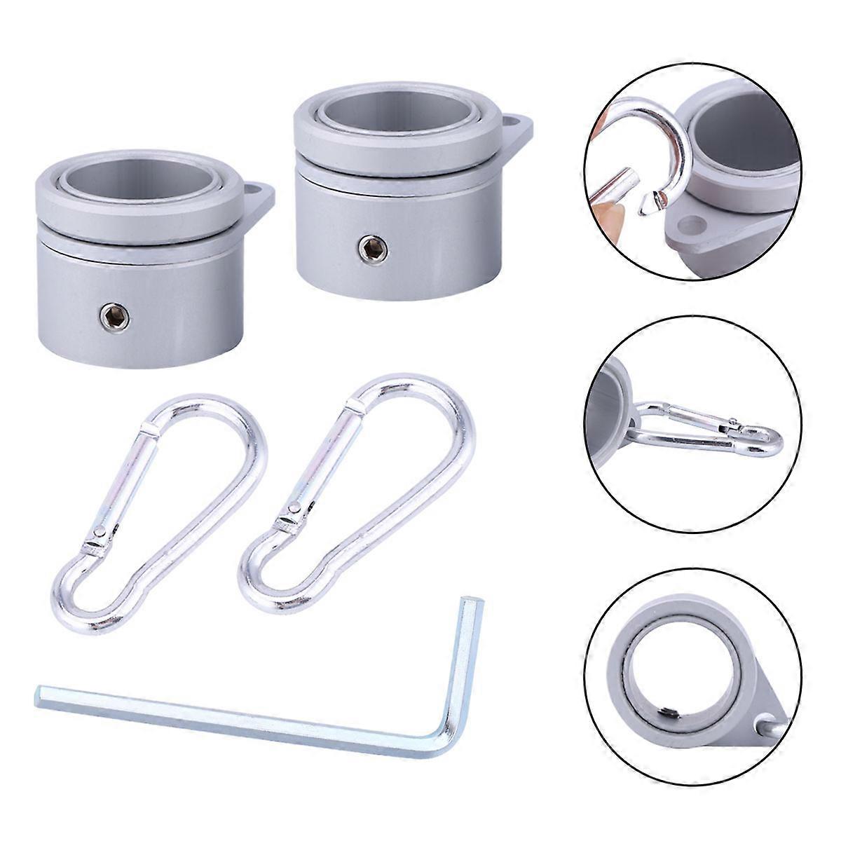 Flag Pole Ring Metal Clip for Fixing Flagpole 1Set Silver