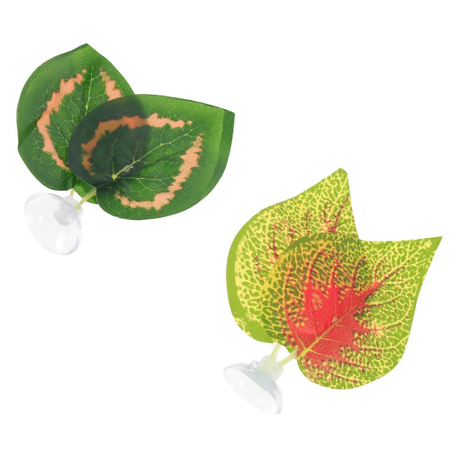 Plastic Reptile Climbing Leaf 8 Pcs Artificial Leaf Decor For Reptiles Fish Tank Occasion Home Decoration