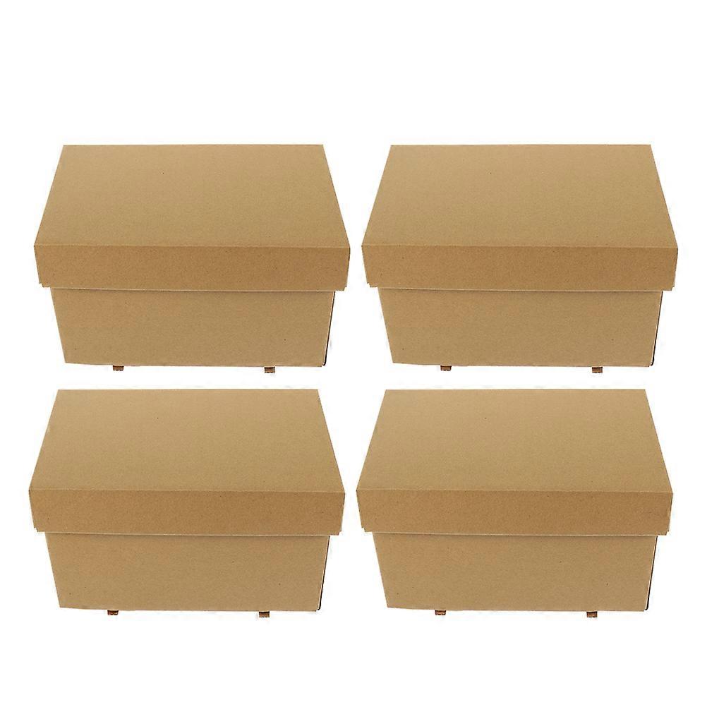 4Pcs Document Storage Case Office Sundries Storage Organizer Khaki Paper Dustproof