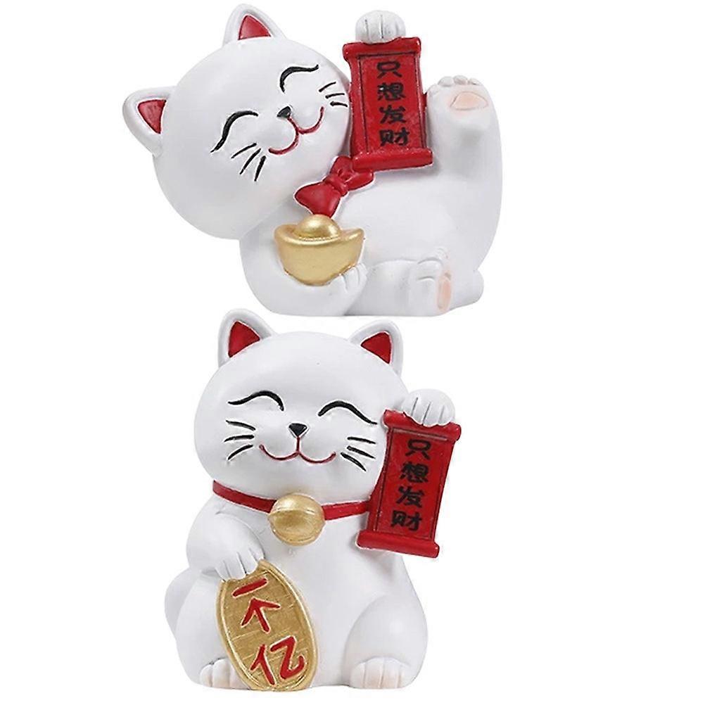 Cat Figurine Resin Cat Ornament for Home Use 4Pcs