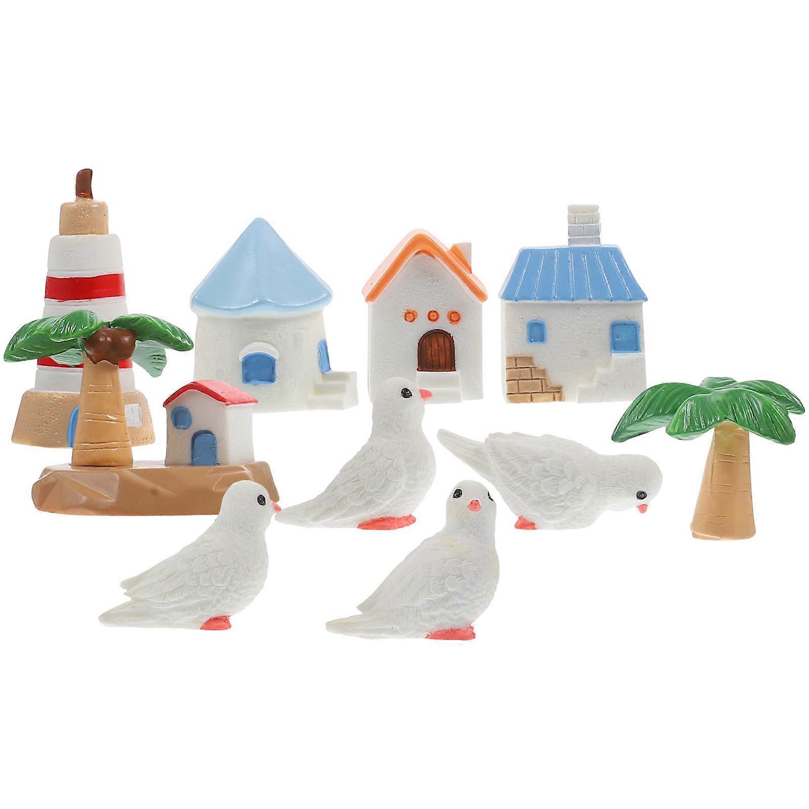 Micro Landscape Resin Statues for 40Pcs Mini Beach Decoration Set