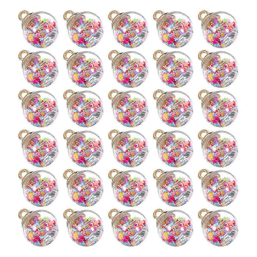 Assorted Color Plastic Star Sequin Balls Pendants for DIY 120Pcs