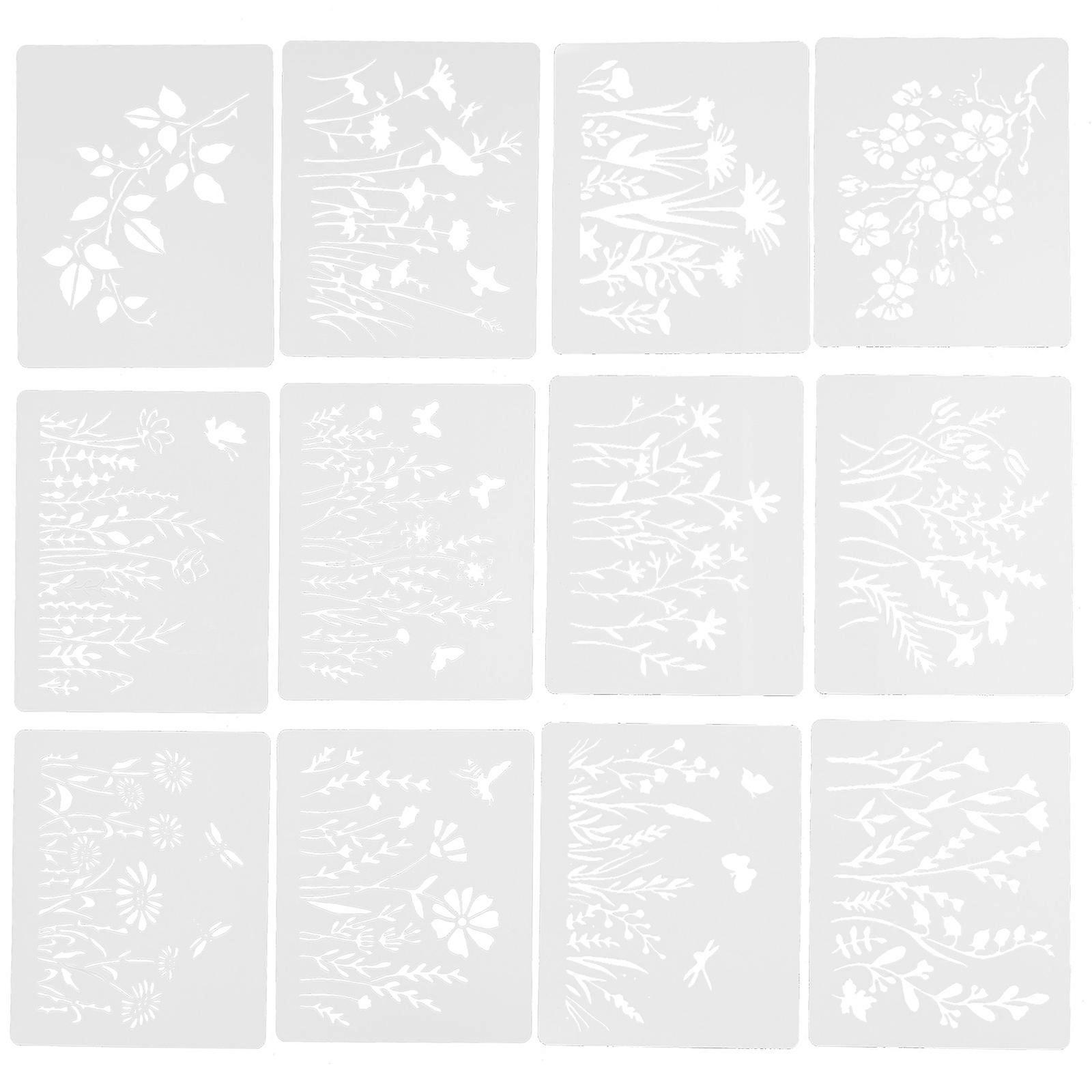 Drawing Stencils For School Projects 2 Sets Decorative Wall Stencils In White For Children And Craft Enthusiasts