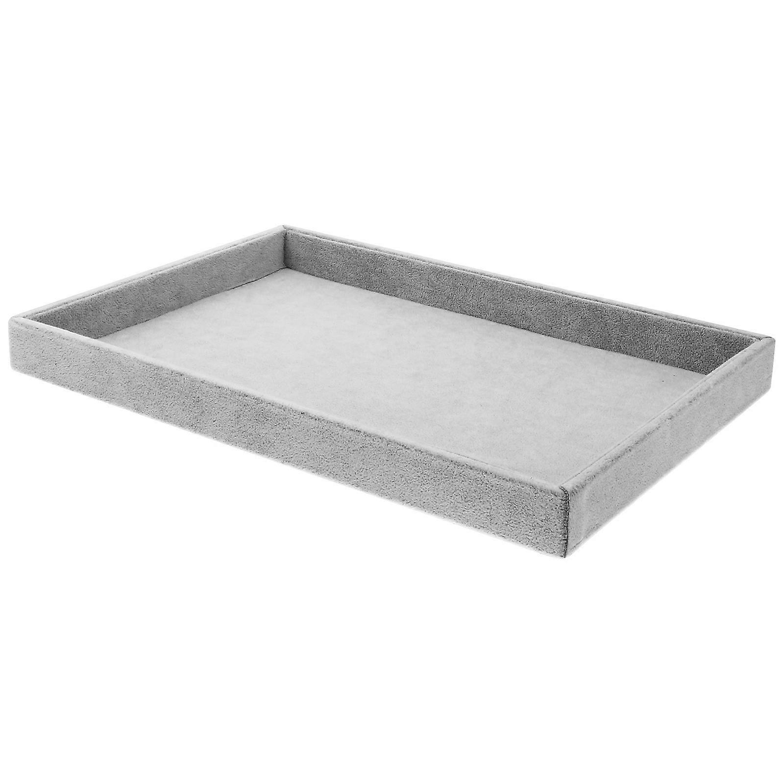 Jewelry Tray Rectangular Display Tray for Storage 1Pcs Grey