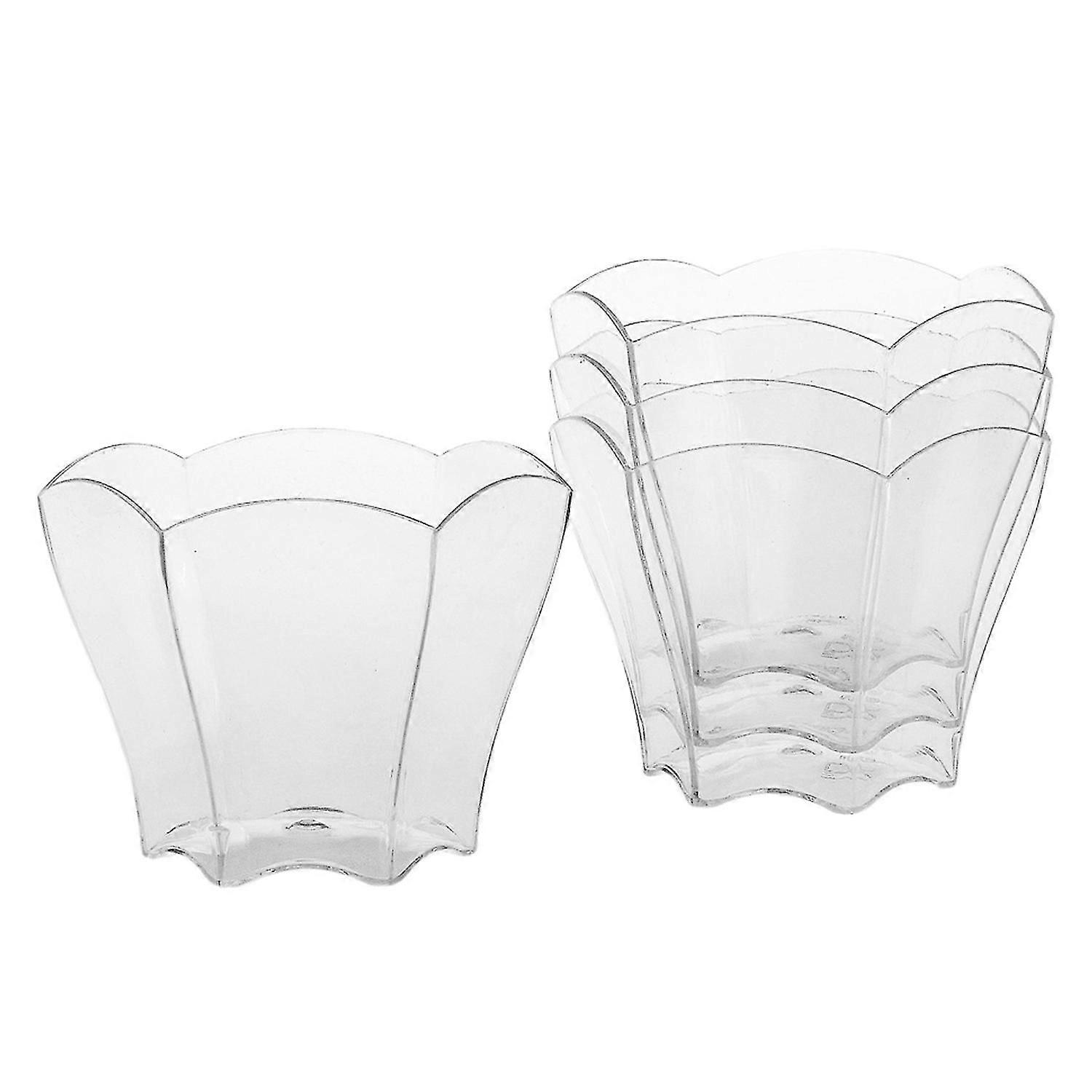 96st engångs plast dessert kopp kakkopp mousse kopp transparent blomma kronblad dryck (70ml)